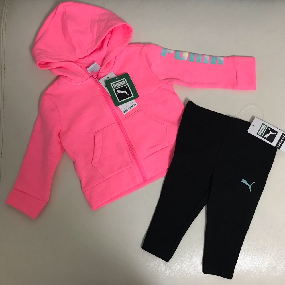 Puma baby girl hoodie sparky active set